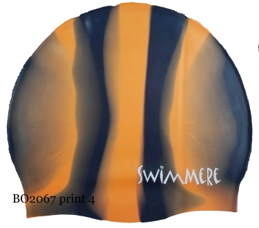 Stripes print 4 oranje-donkerblauw